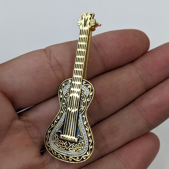 VTG DAMASCENE GUITAR PIN - Picture 2 of 6